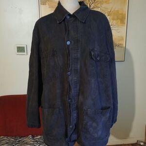 Black Distressed Denim Button Down By Last Heavy